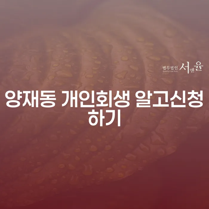 양재동 개인회생 알고신청하기