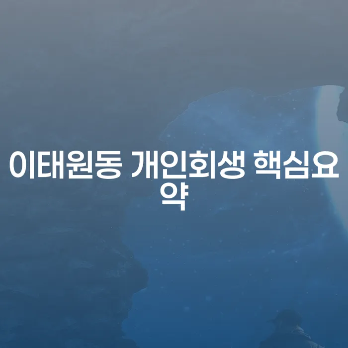 이태원동 개인회생 핵심요약