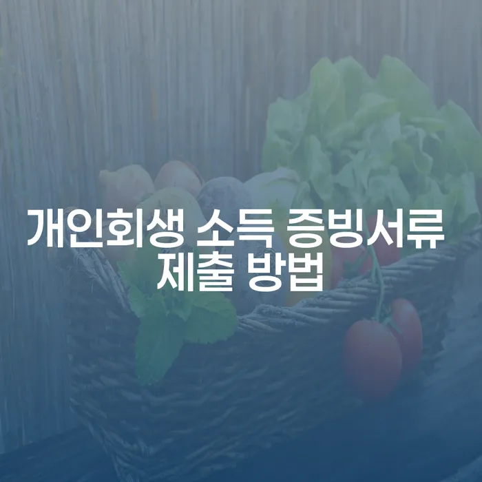 개인회생 소득 증빙서류 제출 방법은 어떻게 해야 할까요?