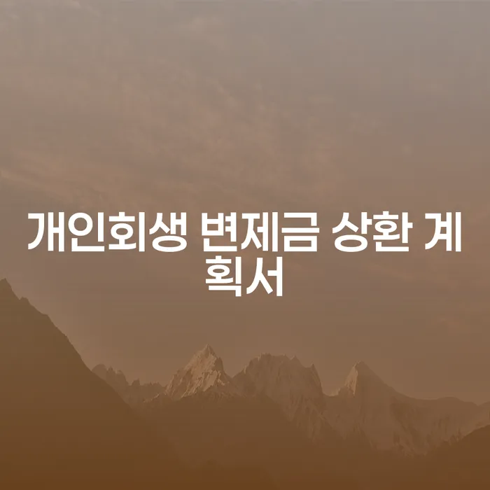 개인회생 변제금 상환 계획서 작성, 실제로 어떻게 해야 할까요?