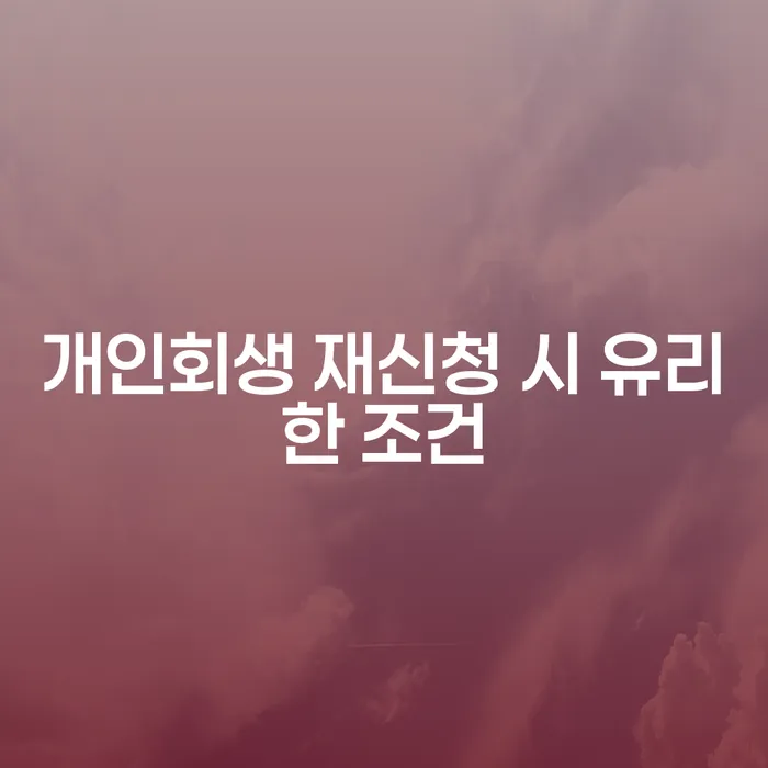 개인회생 재신청, 어떤 조건이 유리할까요?